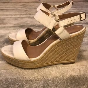White espadrille wedges
